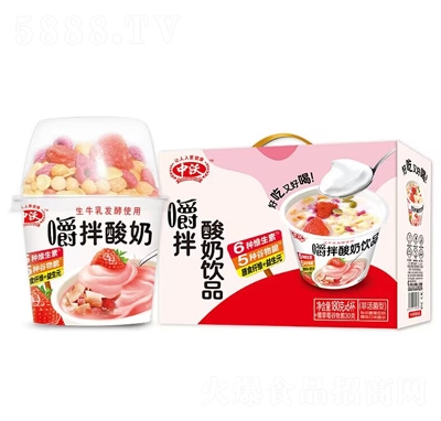 中沃180克×6杯嚼拌酸奶草莓味