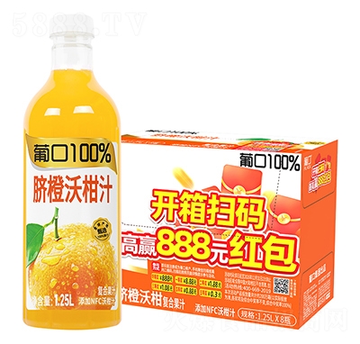 �Ͽ�100%Ě���ָ�֭���1.25Lx8ƿ